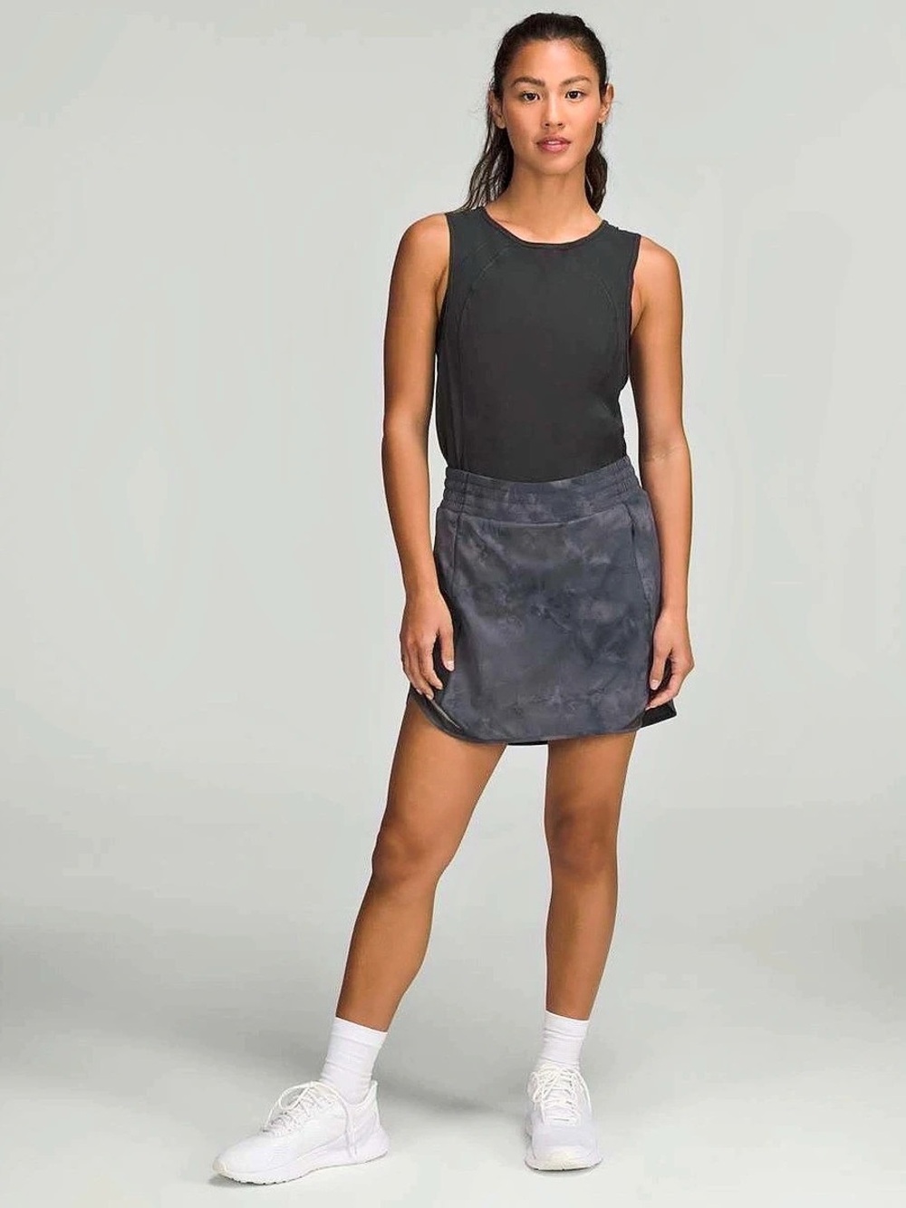 Lululemon Hotty Hot High-Rise Skirt *Long Diamond Dye Pitch Grey/Graphite Grey